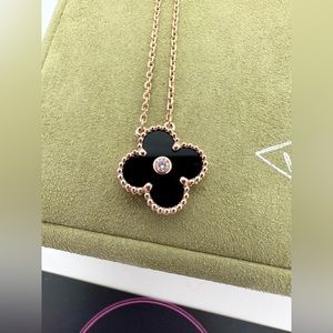 Van Cleef & Arpels 2016 Black Onyx RG Holiday Pendant